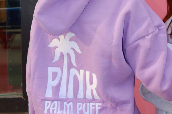 Pink Palm Puff Hoodie