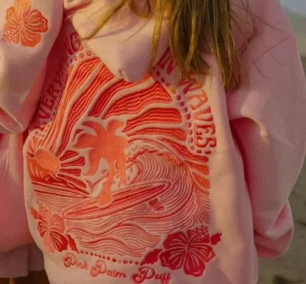 Pink Palm Puff Sweatpants: Comfort Meets Playful Style