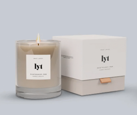 Premium custom candle box with gold foil stamping and magnetic closure