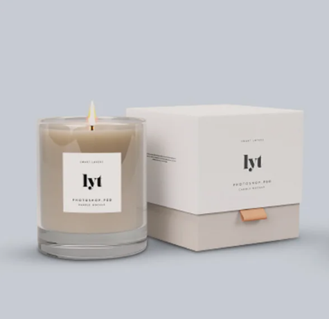 Premium custom candle box with gold foil stamping and magnetic closure