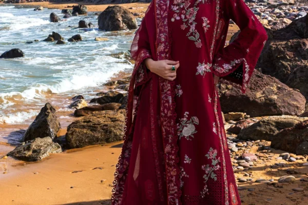 Crimson 3 PC Unstitched Lawn Suit: A Perfect Blend of Comfort and Elegance Crimson